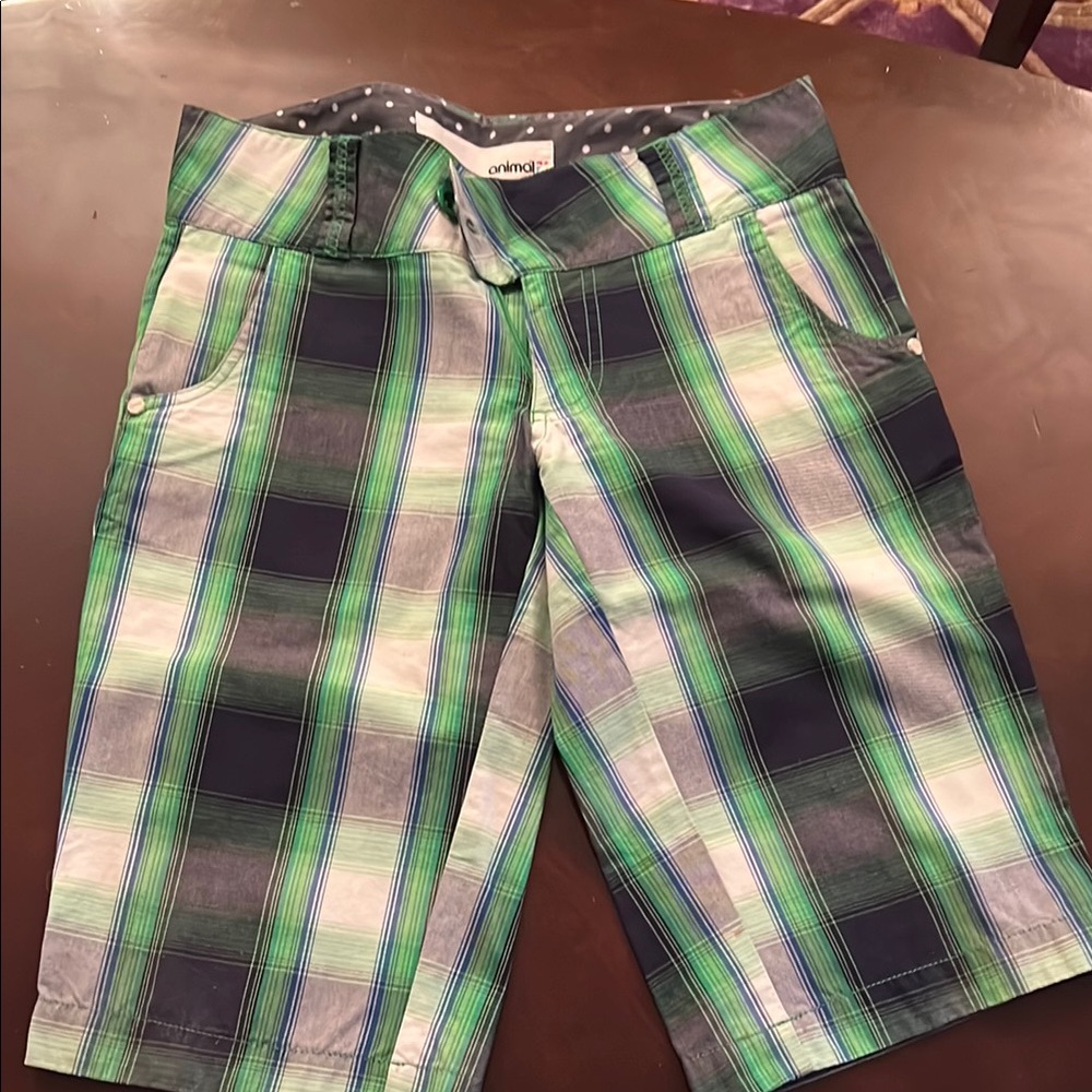 OshKosh B'gosh Green and Blue Plaid Shorts